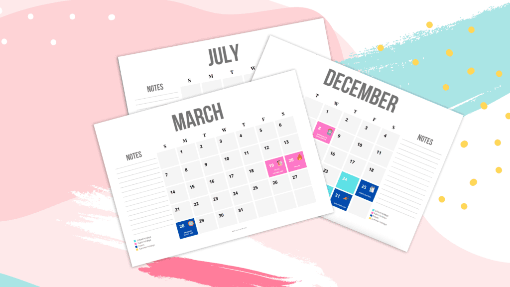 Printable Valencian School Calendar 2021