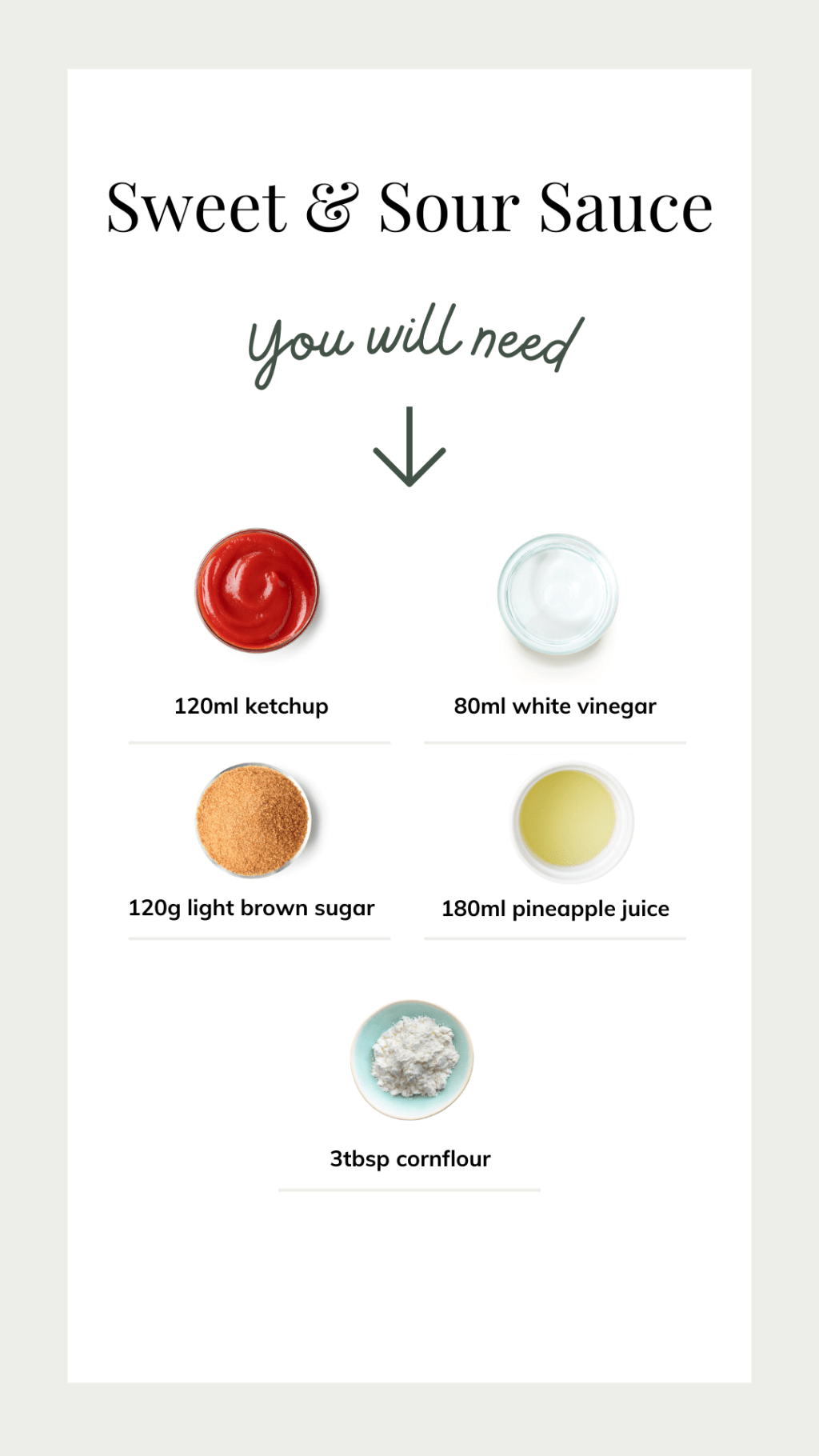 Ingredientes de la salsa agridulce